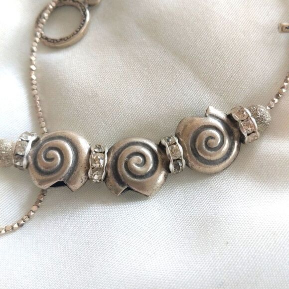 Sterling Silver-Swarovski Crystal Shell Necklace - Picture 9 of 9